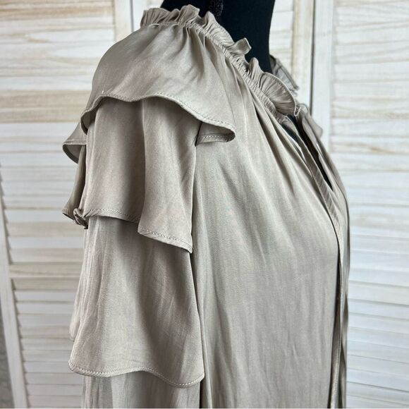 Current Air Ruffle Tiered Sleeve Top Blouse Large - Picture 3 of 13